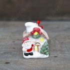 Karácsonyi Dísz - Házikó Mikulással Ledes