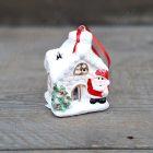 Karácsonyi Dísz - Házikó Mikulással Ledes