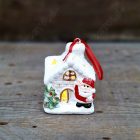 Karácsonyi Dísz - Házikó Mikulással Ledes