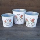 Fém, Bádog Kaspó 3 db-os - Tavasz