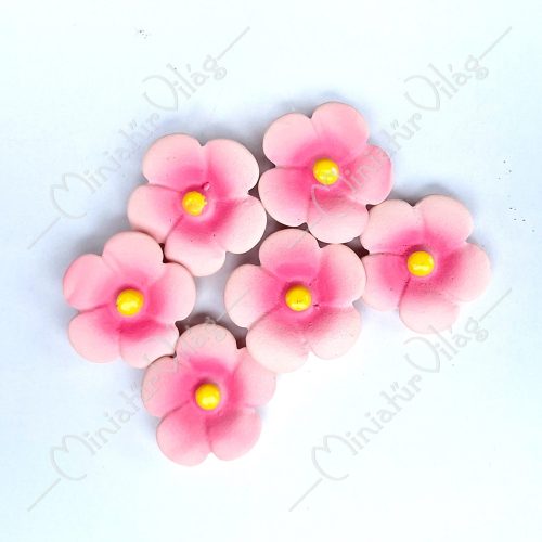 Minifalu - Pink Virágok 6 db-os szett
