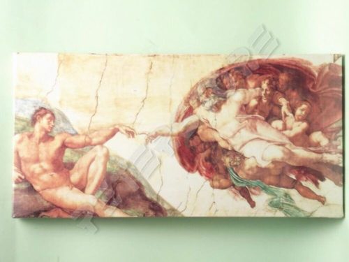 Falikép feszített keret nélküli 15x30 cm - Michelangelo - Ádám teremtése