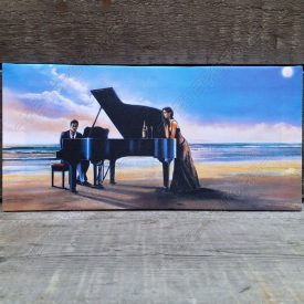   Falikép feszített keret nélküli 15x30 cm - Tengerpart, Zongora