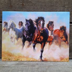   Falikép feszített keret nélküli 19x25 cm - Vágtató Lovak