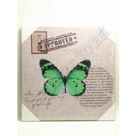   Falikép feszített keret nélküli 30x30 cm - Pillangó, Lepke Zöld