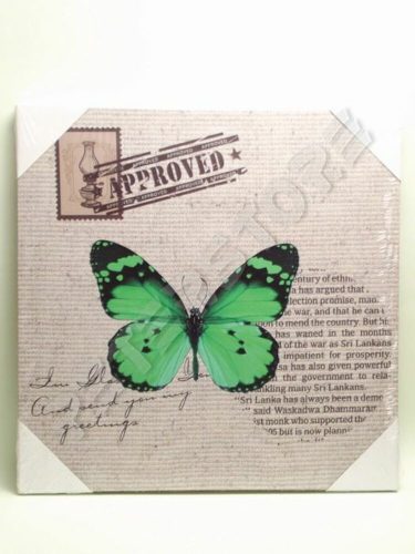 Falikép feszített keret nélküli 30x30 cm - Pillangó, Lepke Zöld
