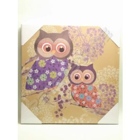 Falikép feszített keret nélküli 30x30 cm - Bagoly