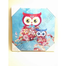 Falikép feszített keret nélküli 30x30 cm - Bagoly