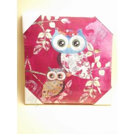 Falikép feszített keret nélküli 30x30 cm - Bagoly