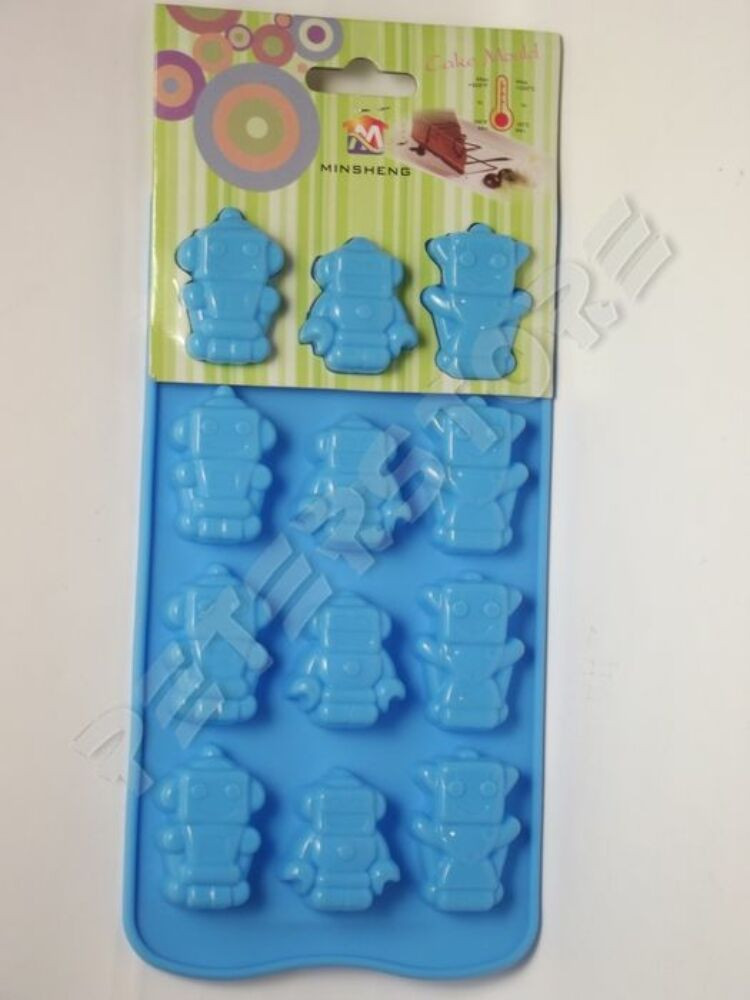 Szilikon Bonbon, Jégkocka forma Robotok Kék
