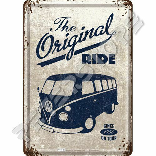 Retró Fém Képeslap - Volkswagen VW T1 Busz