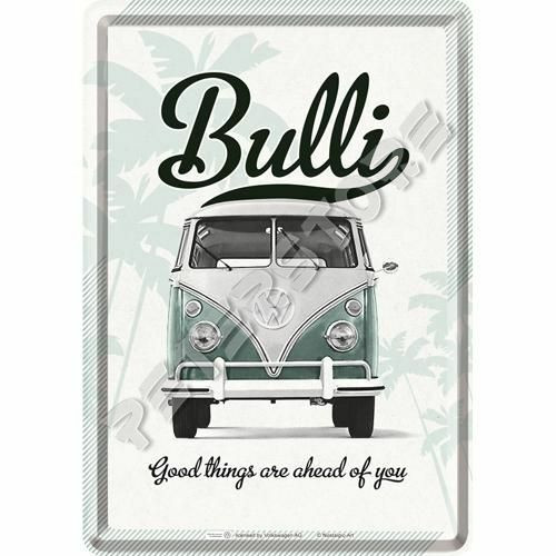 Retró Fém Képeslap - Volkswagen VW T1 Busz