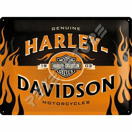 Retró Fém Tábla - Harley-Davidson Motor Logó Reklámtábla Dombornyomott