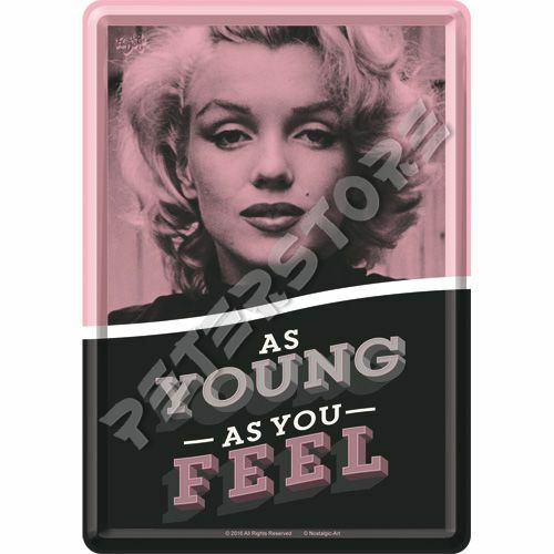 Retró Fém Képeslap - Marilyn Monroe - Annyi idős vagy, amennyinek érzed magad