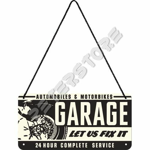 Retró Fém Tábla - Garage, Garázs Dombornyomott