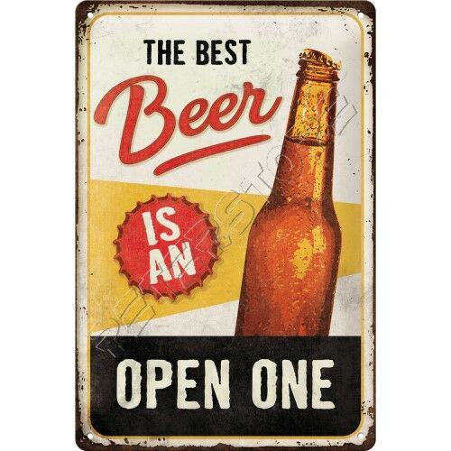 Retró Fém Tábla - Beer, Sör Dombornyomott