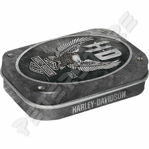 Retró Cukorkás Fémdoboz - Harley-Davidson Dombornyomott
