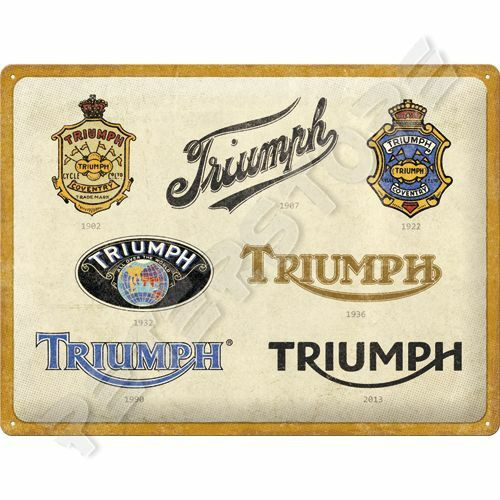 Retró Fém Tábla - Triumph Logók Dombornyomott