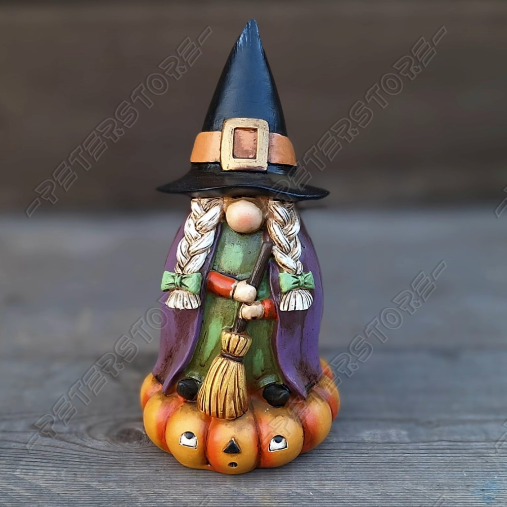 Halloween Boszorkány Manó Tökön Figura